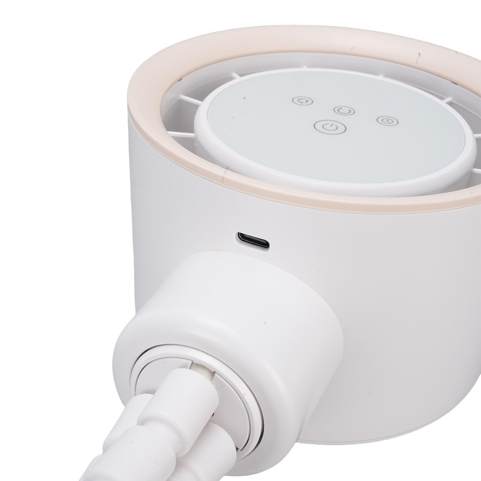 SIXRUN Ventilatore con Morsetto/supporto con Treppiede Flessibile Controllo della Frequenza Variabile per Passeggino Batteria Agli Ioni di Litio da 4000 MAh (WHITE)