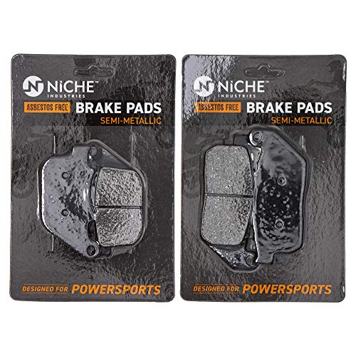 NICHE Brake Pad Set for Harley-Davidson Sportster 1200 883 XL883C XL1200C Iron 42831-04A Front Rear Semi-Metallic