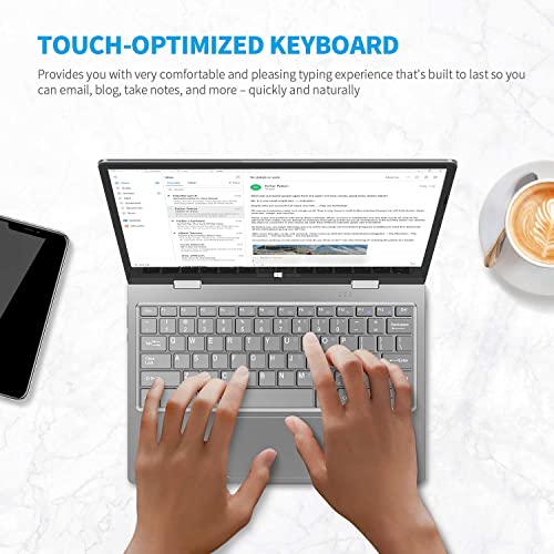 Bmax Y11Plus 2 In 1 Laptop, Touchscreen, Quad Core N5100(Up To 2.8Ghz), 8Gb Lpddr4, 256Gb Sata Ssd 11.6" Fhd (1920 X 1080) Display, 360 Degree Convertible, Type-C, Windows 10, Hdmi, All-Metal Body #TOP5