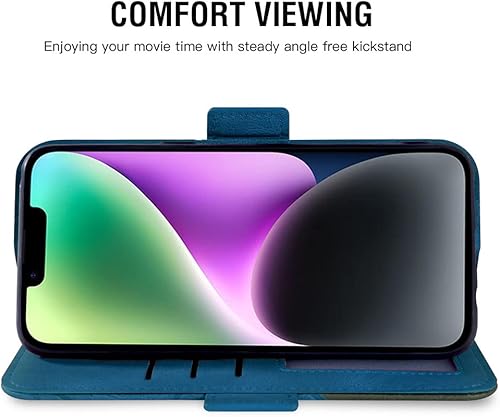 Miniatura 4 de Asuwish Funda compatible con iPhone 14 de 6.1 pulgadas y protector de pantalla de vidrio templado, soporte de ranura para tarjetas, soporte para