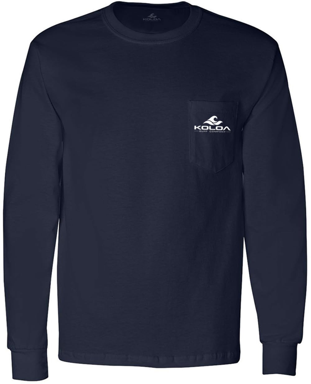 Koloa Surf- 2 Sided Classic Wave Logo Long Sleeve Pocket T-Shirts-3XL-Navy/w