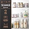 BINO | Plastic Storage Bins, Small - Shallow | THE HANDLER COLLECTION | Multipurpose Organizer Bins | Kitchen Pantry Organizers and Storage | Clear Containers for Organizing Home | Freezer Organizer