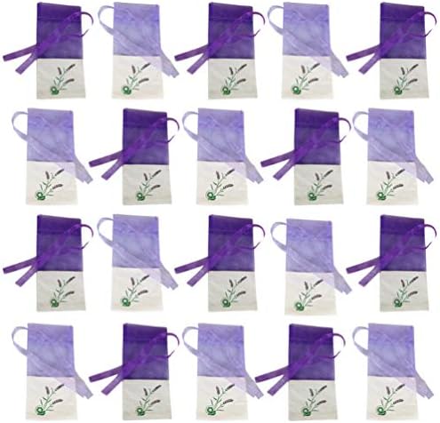 BESPORTBLE 20pcs Gauze Lavender Bags Natural Flavorance Pouch Small Item Storage Bag Empty Sachets Bag Christmas Gifts for Home Wardrobe/Car