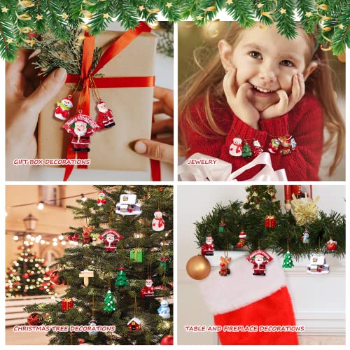 [3D Upgraded] Mini Christmas Tree Ornaments, Miniature Christmas Ornaments Mini Christmas Decorations For Crafts, Resin Santa, Snowman Small Christmas Ornaments For Xmas Tree Tiny Hanging Decor #TOP5