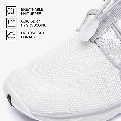 Aleader Women's Xdrain Lightweight Water Shoes Slip On Lady Quick Drying Kayaking, Surfing, Swimming Shoes White/Gray 8.5 Us #TOP3