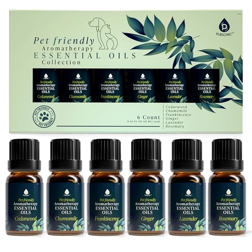 PURSONIC Pet Friendly Aromatherapy Essential Oils Collection, 6-Count - Safe for Dogs and Cats,...