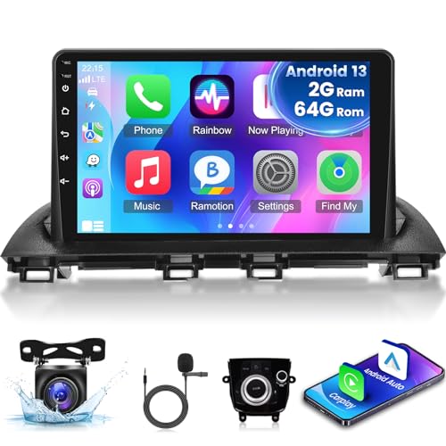 [2G+64G] Car Radio for Mazda 3 Axela 2014-2019, Android 13 Touch Screen Car Play Stereo, Carplay/Android Auto/EQ Audio/SWC/Bluetooth