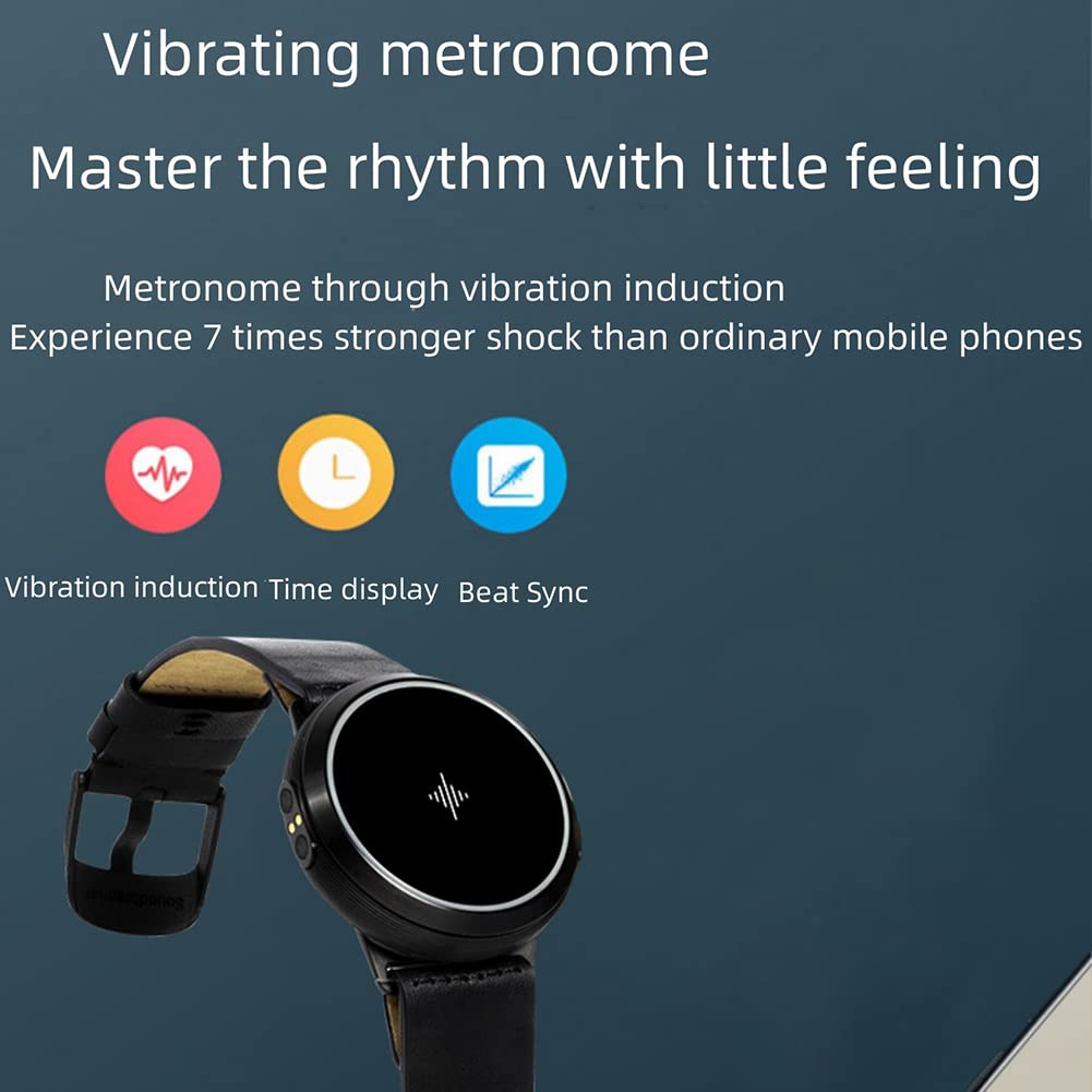 Se puede usar metrónomo, metrónomo de vibración inteligente, reloj de pulsera multifuncional, con recordatorio de iluminación, adecuado para instrumentos infantiles / adultos para tocar todos los