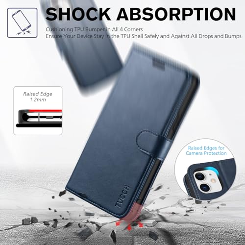 TUCCH Wallet Case for iPhone 11 (6.1") 2019, 3 Card Slots, Dark Blue by TUCCH - Used condition - Image 6