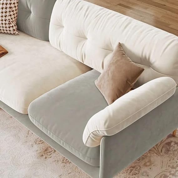 Image of A to Z Furniture Classic Chesterfield Sofa Set Luxury Chesterfield Sofa in for Home Living Room & Office (3 Seater Sofa Green & Beige)
