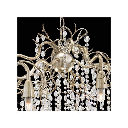 Possini Euro Design Branches Silver Champagne Large Chandelier 31" Wide Clear Crystal Strands 8-Light Fixture For Dining Room House Foyer Entryway Kitchen Bedroom Living Room High Ceilings #TOP6