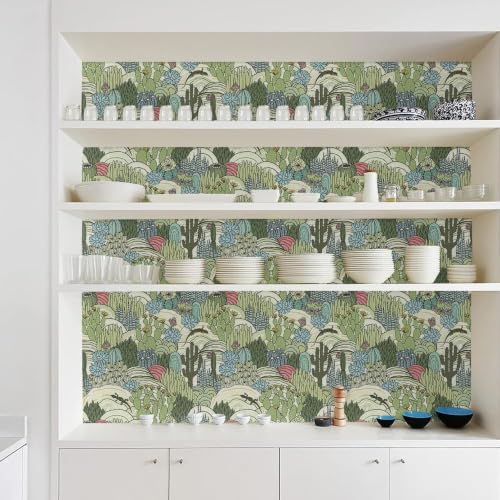 MuralPeel Desert Green Cactus Forest Animals Lizard Peel and Stick Wallpaper Easy Peel Off Contact Paper Self Adhesive Removable Stick on Wall Paper for Kitchen Cabinet Renter Friendly by MuralPeel - Used condition - Image 5
