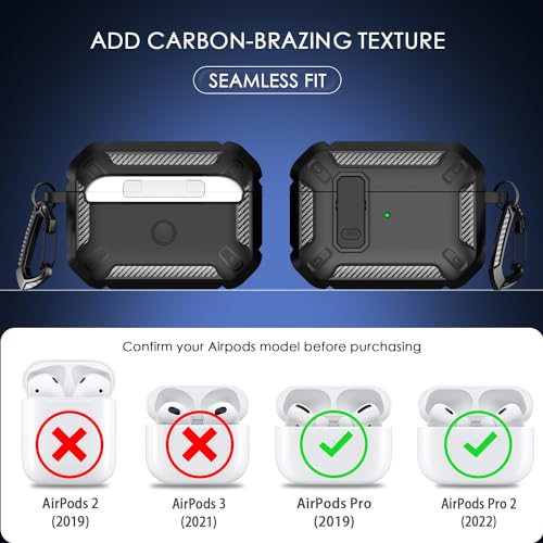 RFUNGUANGO for AirPods Pro 2 Case Carbon Fiber Series, Black by RFUNGUANGO - Used condition - Image 6