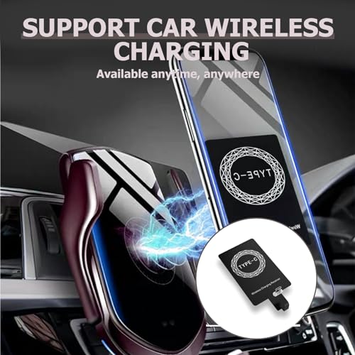 Wonvify Adaptador Carga Inalambrica, 1000mA Receptor Carga Inalambrica Qi, Adaptador de Cargador Qi USB Tipo-C por Inducción, Wireless Charger, Móvil Carga Inalámbrica - imagen 7