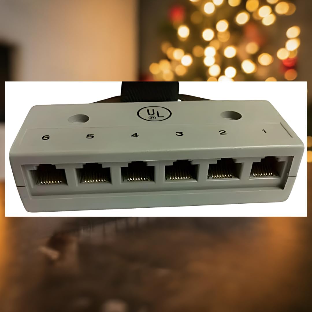 R.J. Enterprises - Harmonica Connector (Male), 6 RJ45 Ports -RJ-800T-6(M) (UL)