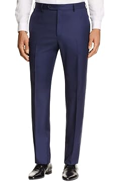 Mens Super 110S Wool Dress Pants 40 Navy