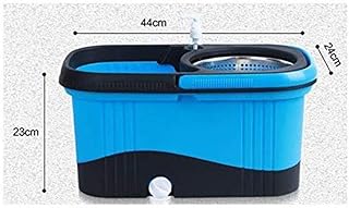 Msuiiixcccc Fregona giratoria, fregona giratoria automática de 360 ° con Cubos apilables y 2 Cabezales de fregona de Microfibra Lavables a máquina (Color: Azul) (Rojo)