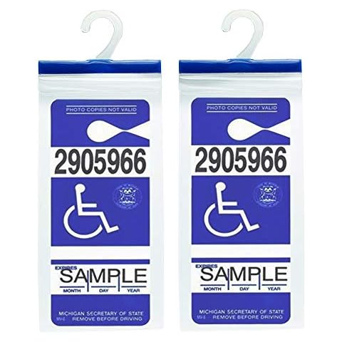 Handicap Parking Placard Holder - Disabled Parking Permit Holder Hanger Sleeve with Larger Hook by Tbuymax(Set of 2) Cover