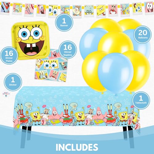 Décorations d'anniversaire Bob l'éponge kit vaisselle pour table sans stress - 2