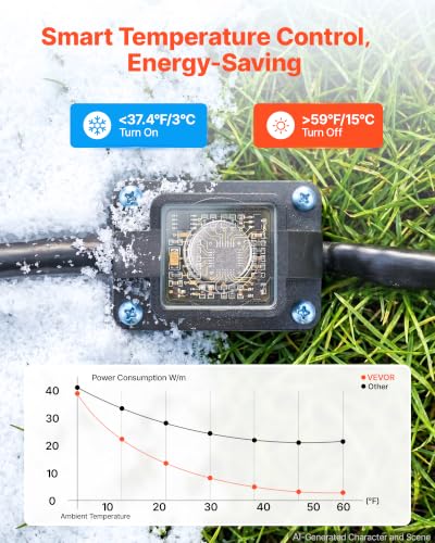 Image of VEVOR 15FT Heated Water Hose for RV Antifreeze to -45F Drinking Water Hose