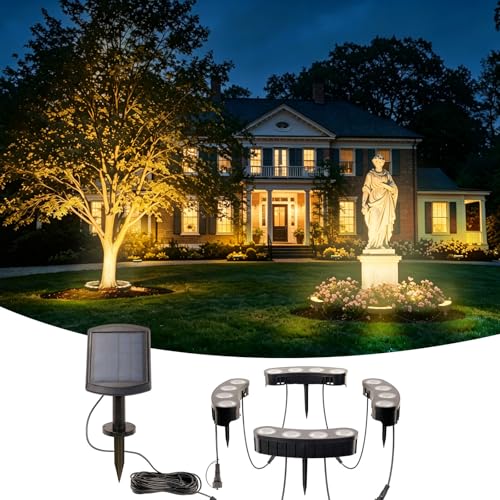 Sublume Solar Tree Lights Outdoor, Spotlights with Bright Warm White LED for Landscape Uplighting...