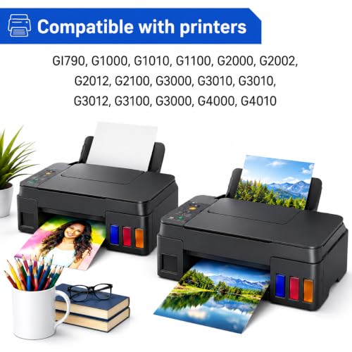 Image of ROHINK GI-790 Series Refill Ink, Compatible with G1000, G1010, G1100, G2000, G2100, G3000, G3010, G3012, G3100, G4000, G4010 Printers (Canon GI790 Yellow Pack 1)