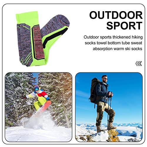 LIOOBO Meias de algodão para esqui e snowboard: Meias de esqui esportivas de inverno tamanho 35-39 p