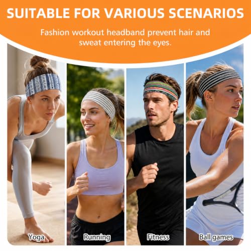 Image of Headbands for Women 8PCS, Summer-Exclusive Elastic Non Slip Hair Head Bands