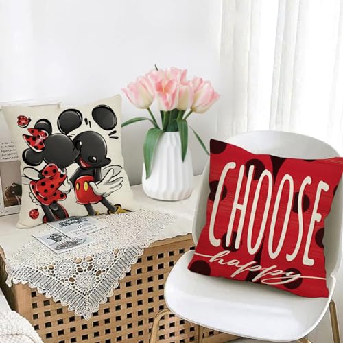 Fjfz FJFZUSSXSD1104 Spring Summer Cartoon Mouse Decorative Throw Pillow Covers 18 X 18 Set Of 4 thumb #5