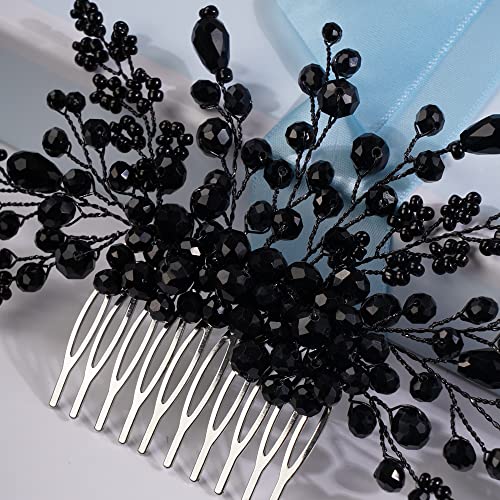 Peine para cabello negro con cristales handmade Missgrace miniatura 5
