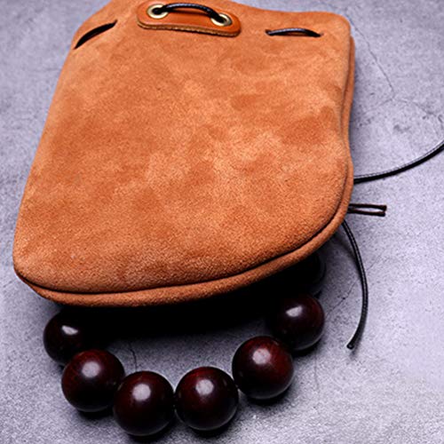 Stobok Vintage Purse Leather Pouch Drawstring Gift Bag Jewelry Storage Bag Coin Purse - Brown #TOP7