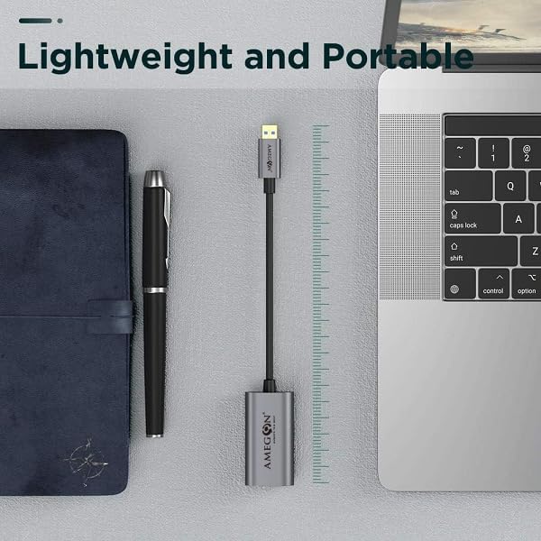 Image of Amua05A USB A-LAN Port USB 3.0, Speed: 10M /100M /1000Mbps, for Projector, Monitor, Tv< Laptop, and More., Black