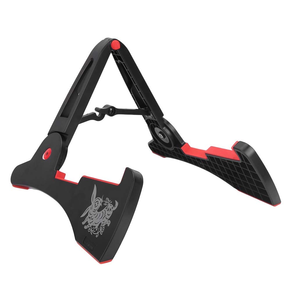 Drfeify Faltbarer Gitarrenständer, A-Rahmen Halter and Spare Parts. für alle Gitarrengrößen Bässe Saiteninstrument Universal Compact, Hasenform, Spielzubehör