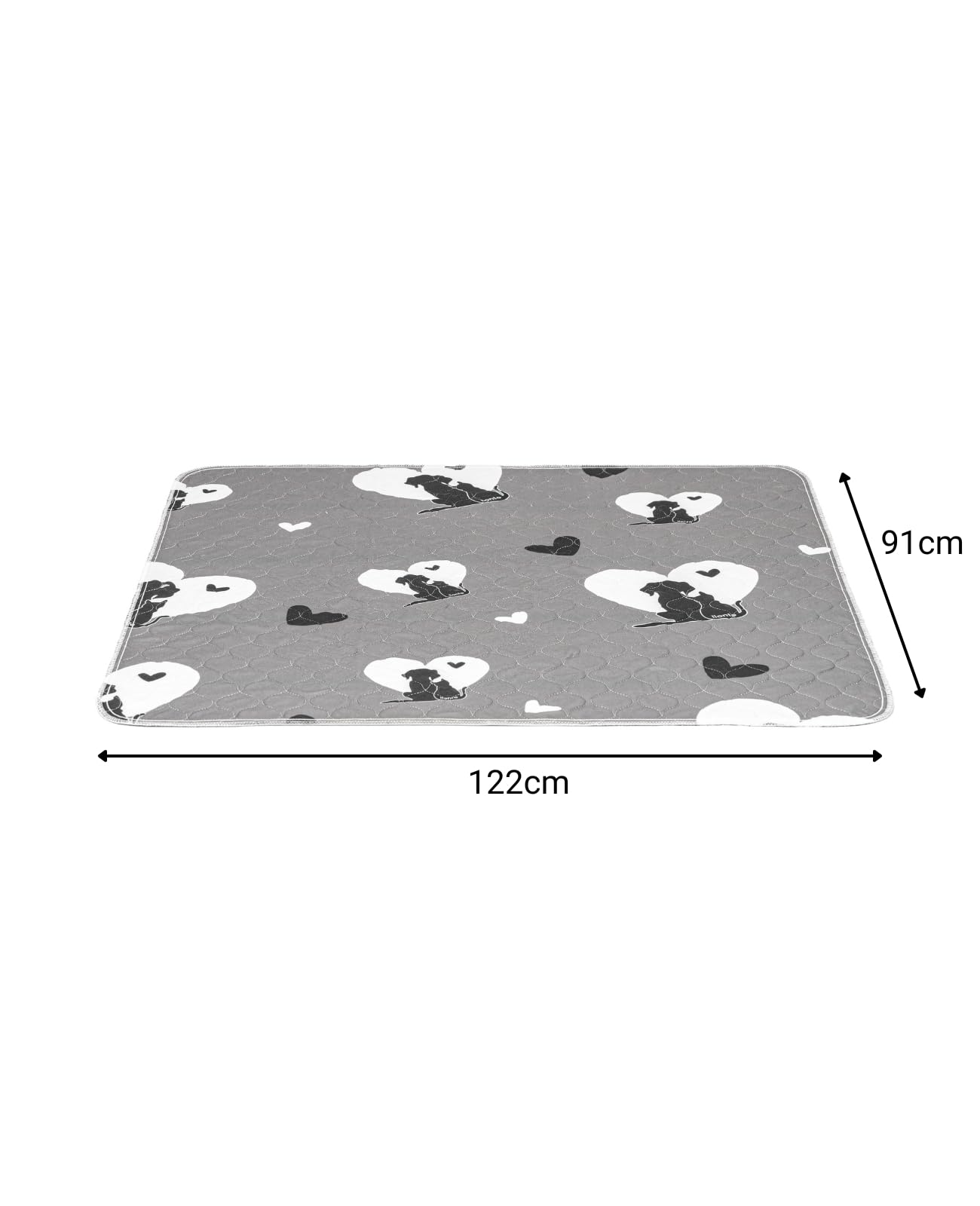 lionto Tapis pour Chiots réutilisables, Lot de 2, 122x91 cm, lavables jusqu'à 90°, Ultra absorbants pour la propreté, Tapis d'entraînement antidérapants pour Chiens âgés, 4 Couches, écologiques, Gris
