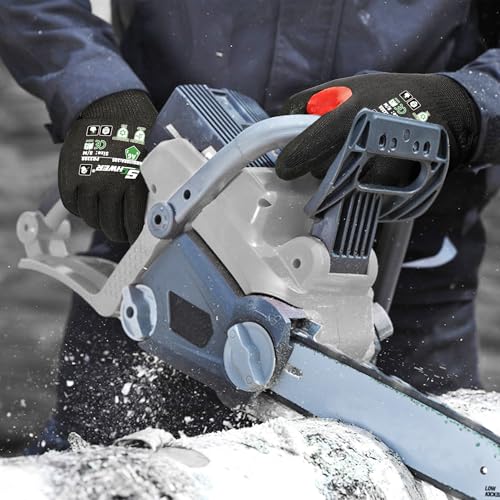 Image of Schwer FreezeGuard Winter Work Gloves for Men and Women, ANSI A6 Cut Resistant Gloves With Super Grip, Freezer Glove for Work, Touchscreen, Thermal Insulated, PR3388, Black Knight (M, 2 Pairs)