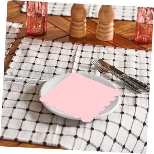 Servilletas de papel desechables con diseño festoneado rosa PRETYZOOM 6