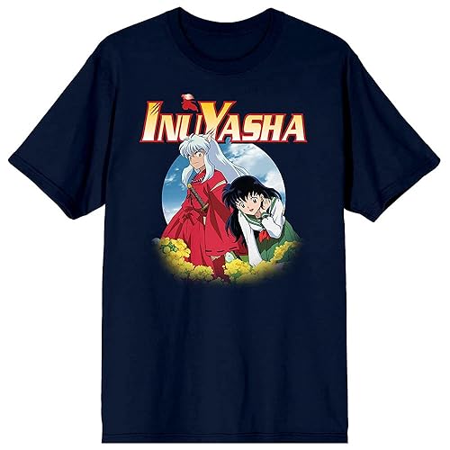 Inuyasha Manga Series Kagome Character with Logo Navy Blue Graphic Tee - XX-Large - Multicolored