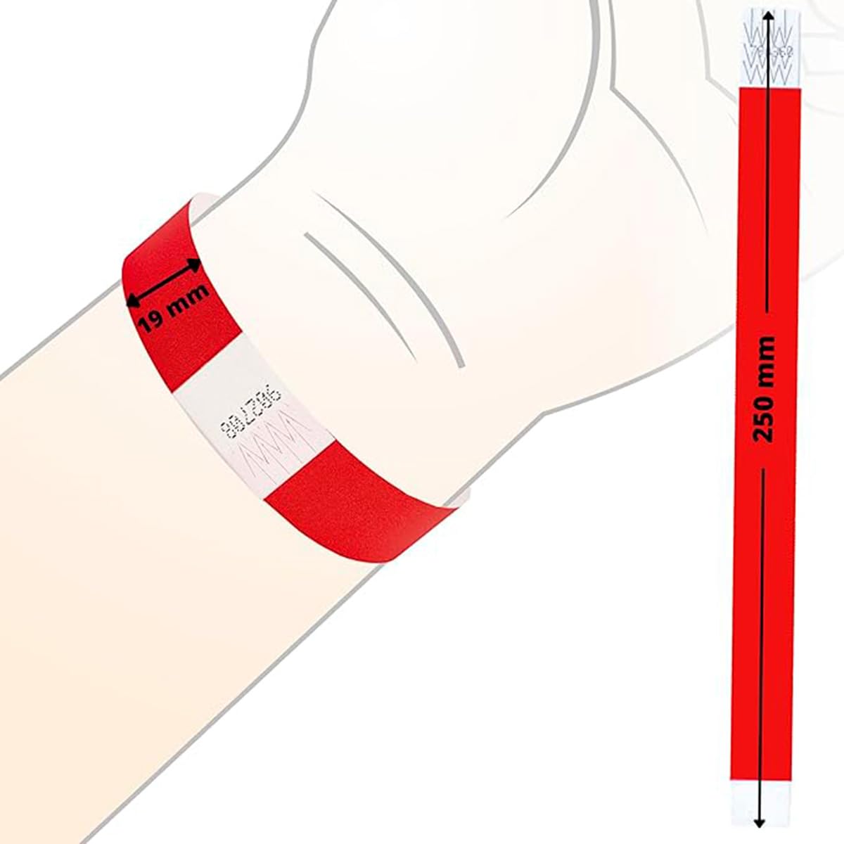 Einlassbändchen Papier - Eintrittsbänder 500 Stück - Einlassbänder - Festival Armbänder - Party Bändchen Einlass Eintritt - eintrittsbändchen - Bänder Club - wristband - Red