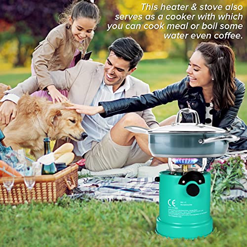 2 In 1 Portable Camping Stove & Butane Heater, Outdoor Stove With Automatic Igniter. For Camping Ice Fishing, Hunting Survival（Pot Not Included） #TOP2