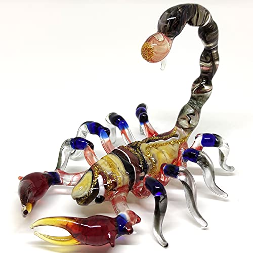 Sansukjai Skorpion-Figuren, Tiere, mundgeblasen, farbige Glaskunst, Sammlerstück, Geschenk, Heimdekoration, 11,4 cm, mehrfarbig