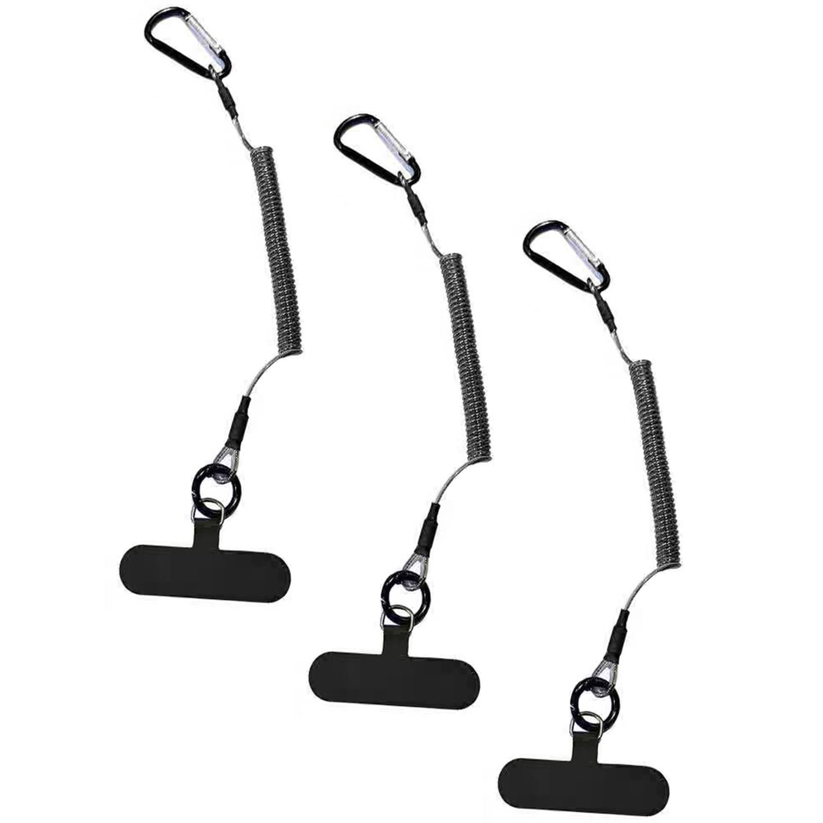 Woedpez 3 Pack Professional Retractable Phone Tethers Anti-Theft Holder With Locking Carabiner For Everyday Carry Lanyard Retractable Spring Line