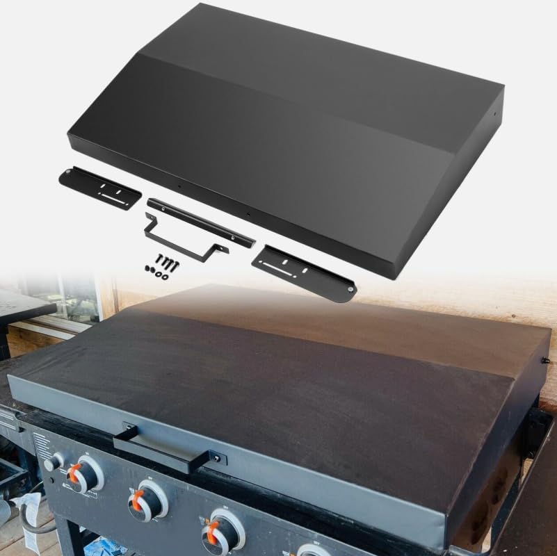 Hinged Lid Cover 36" Griddle with Rear Grease Collection - Black, Replacement for Blackstone OEM