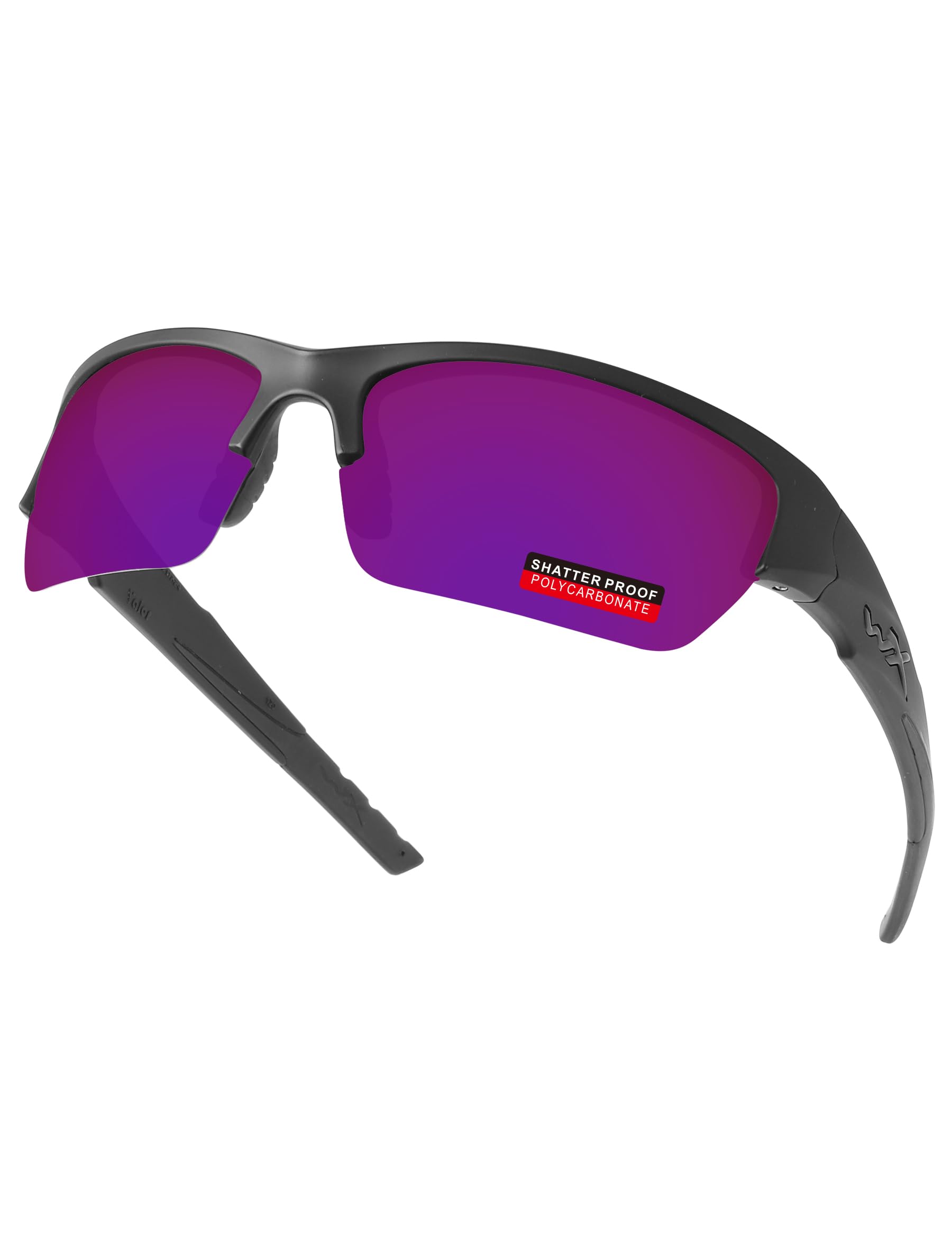 iLikeo PRO+ Polycarbonate Polarized Replacement Lenses for Wiley X Valor Sunglasses - Violet Red