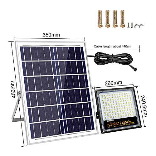 Kingwei 260W Faro LED Esterno con Pannello Solare
