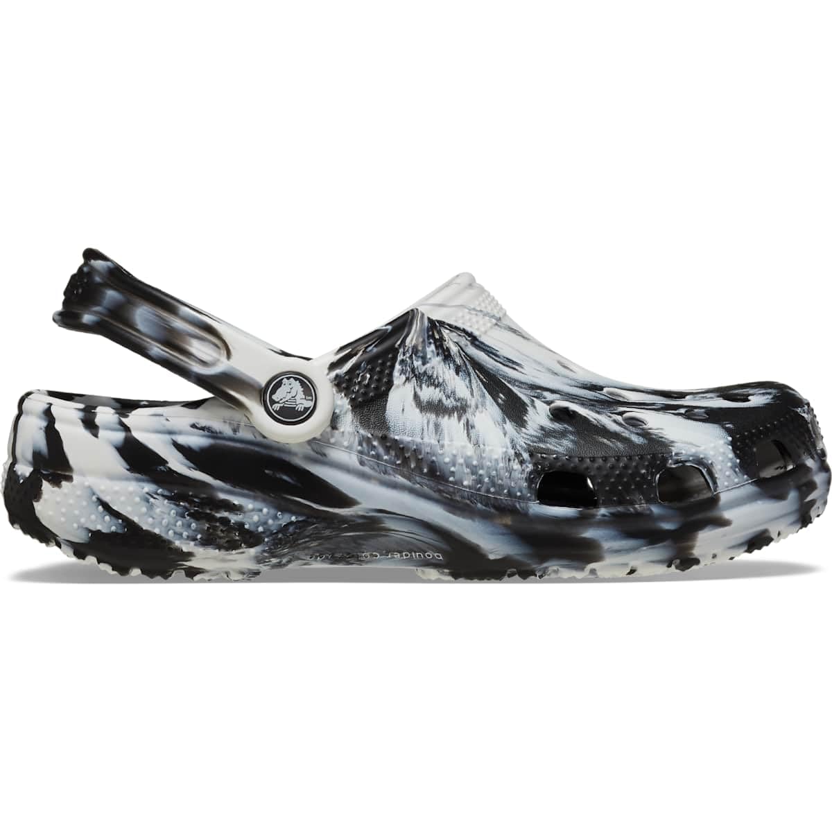 Crocs Unisex Adulto Classic Marbled Clog Zueco, White/Black, 37/38 EU