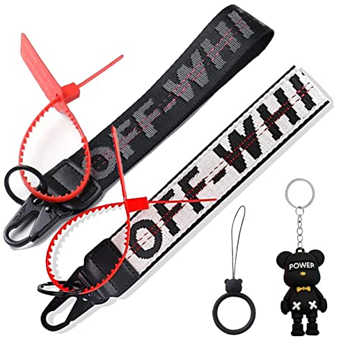 Bornystar Classic Keychain, Off Keychains For Men, Lanyards For Keys, Wristlet Keychain, 4 Pcs Wrist Lanyard Keychain For Car Keys Assecories - (Silver And Black) #TOP4