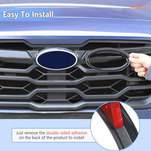 Image of Car Front Emblem Trim Cover Compatible with Subaru Crosstrek 2024 2025 Front Grille Emblem Badge Logo Cover Circle Ring Center Decorative Logo Cover Front Hood Emblem Surrounding Ring ABS Accessories