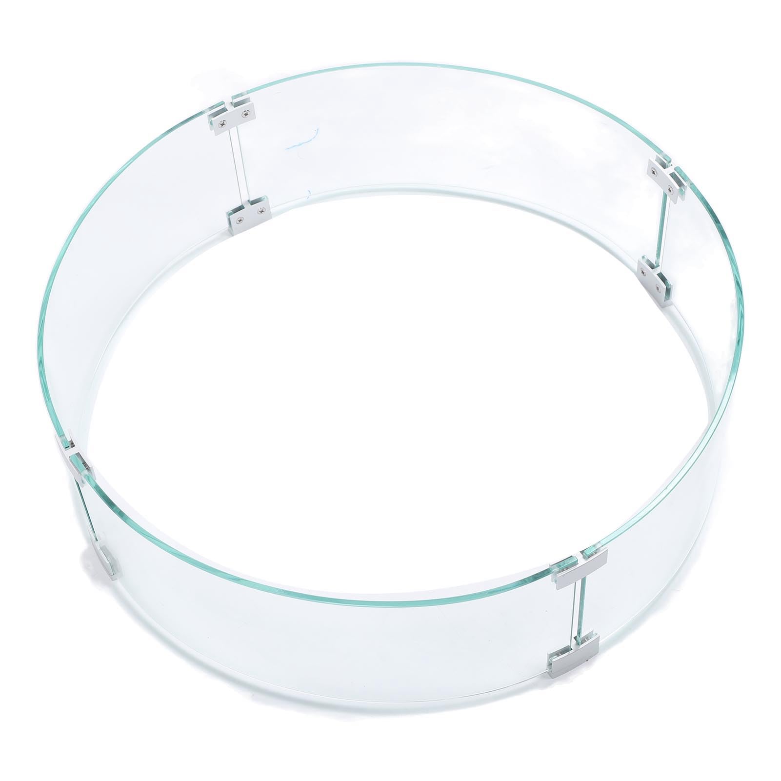 Cryfokt Parabrezza in Vetro Temperato Scudo di Trasparente per Braciere Rotondo, Facile Pulire e Installare, Fornisce Protezione per Bambini e Ospiti, Diametro 650 Mm, Spessore 6 Mm