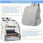 Texsens Bird Carrier Backpack - Pet Travel Cage with Upgraded Tray and Standing Perches, Breathable & Portable, for Small Birds, Green Cheek, Cockatiel, Parrot (Grey) - Image 4