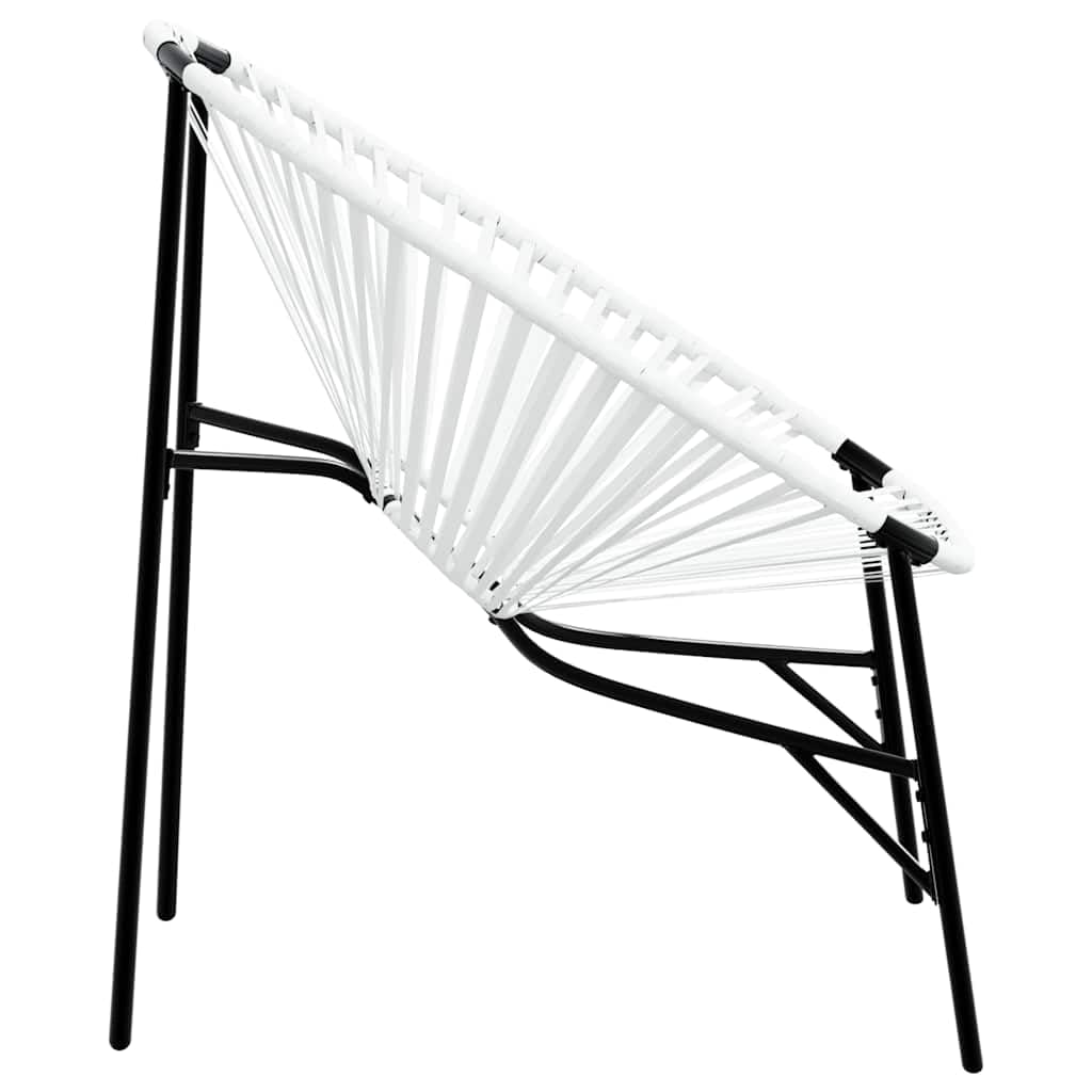 Poltrona Sedia Uovo Giardino in Polyrattan Nero Bianco Resistente UV Durevole Struttura Acciaio Seduta Comfort Rilassante per Esterno Terrazza Giardino 110 kg